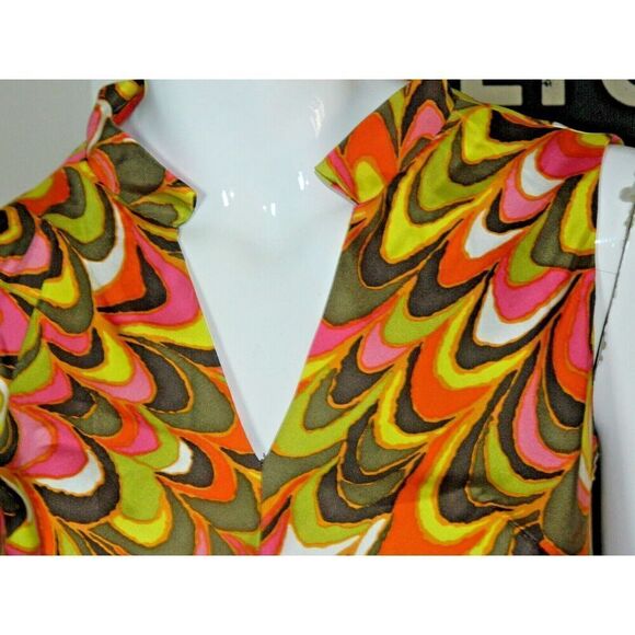 Milly‎ New York 5F Bergdorf Goodman Dress Size 2 Multicolor Psychedelic Silk - Picture 4 of 12